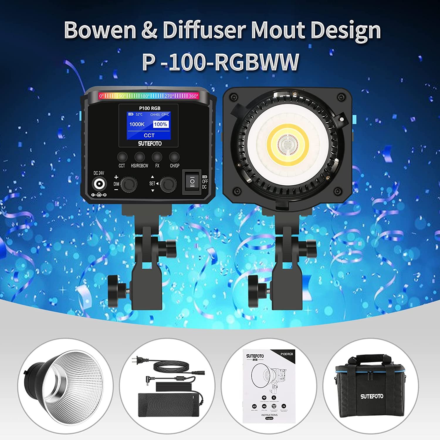Sutefoto P100RGB Video Light